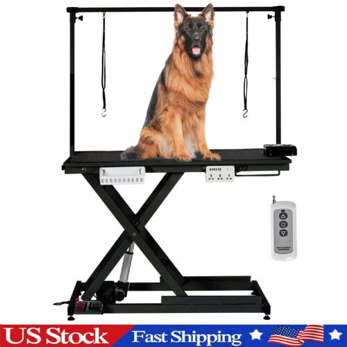 50" Large Pet Dog Grooming Table Electric Dog Table Heavy Duty w/Arm/Noose Black - Picture 7 of 10