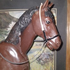 Johnny West Marx breyer Horse black rawhide brown leather bridle