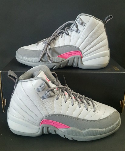 NIKE AIR JORDAN 12 RETRO XII GS GG VIVID PINK WOLF COOL GREY 510815 029