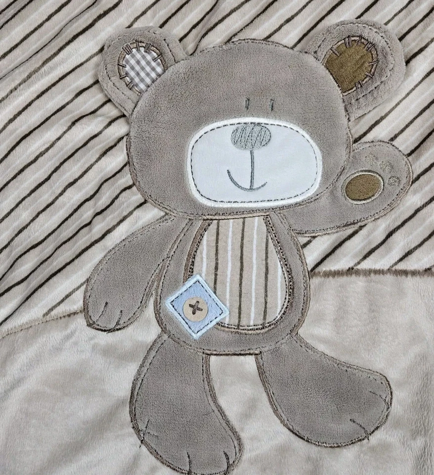 考拉婴儿床毯棕色泰迪熊鸭被子婴儿被子 42x32 英寸 — 第 2/4 张图片