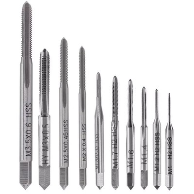 10pcs Micro Taps Bits Mini Machine Screw Drill Tap Set Metric Thread Screws