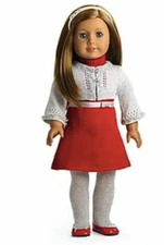 American Girl Doll RUBY & RIBBON HOLIDAY DRESS OUTFIT 2010 Silver Retired EUC