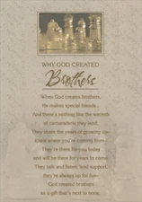 Designer Greetings Why God Created Brothers Religious Birthday Card for Brother