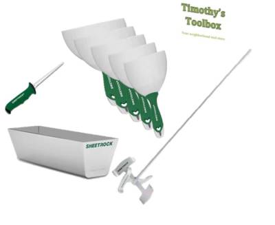 USG Sheetrock Classic CS Premium Set 4,5,6,8,10'' knives, pan, mixer, saw