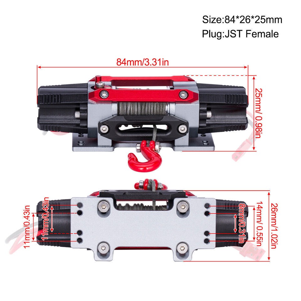 RC Car Metal Double Motor Winch Controller for Traxxas TRX-4 Axial SCX10 1/8