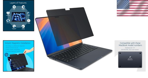 Elegant Magnetic Privacy Filter for MacBook Air 2022-2024 - Limits Viewing Angle - Picture 2 of 8