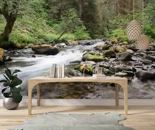 3D Forest Brook Wallpaper Wall Mural Removable Self-adhesive Sticker33