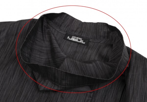 ISSEY MIYAKE  長袖　シャツ ISSEY MIYAKE PERMANENTE Striped Drape Neck Long Sleeve Shirt