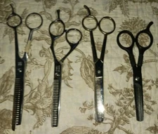 4 Pair Vintage Hair Styling Thinning Shears Scissors WITTE LARK MARIANNA JOEWELL