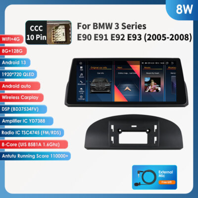 8+128G Für BMW E90 E91 E92 2005-2008 CarPlay Android auto Autoradio GPS Nav WIFI