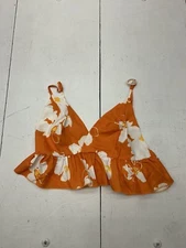 Shein Womens Orange Floral Crop Tank Size Small