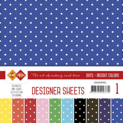 Paperpack - 15,2 x 15,2cm - Designer Sheets   Punkte - 170gr - 50 Blatt