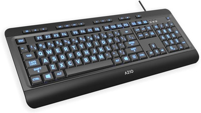 Large Print Keyboard - USB Computer Keyboard with 3 Interchangeable Backlight Co