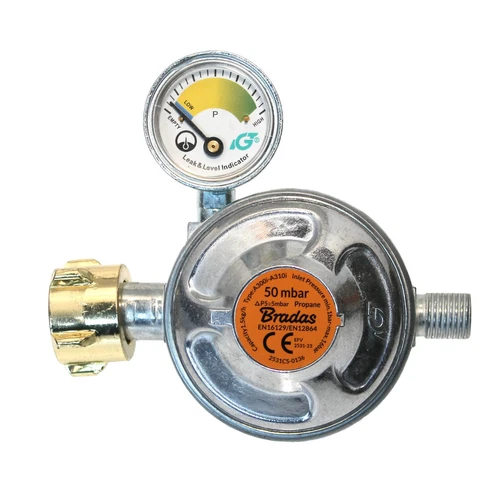 Pressure regulator with content display and safety valve 50 mbar gas pressure regulator SBS