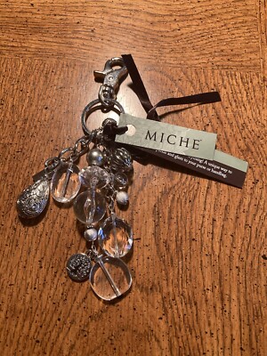 Miche Purse Charm (Angel) Silver & Clear Beads