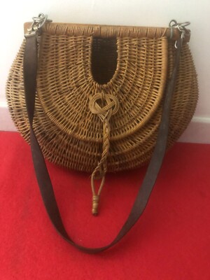 ANCIEN PANIER DE PÊCHE EN OSIER / TRES BON ETAT / 38 X 12 X