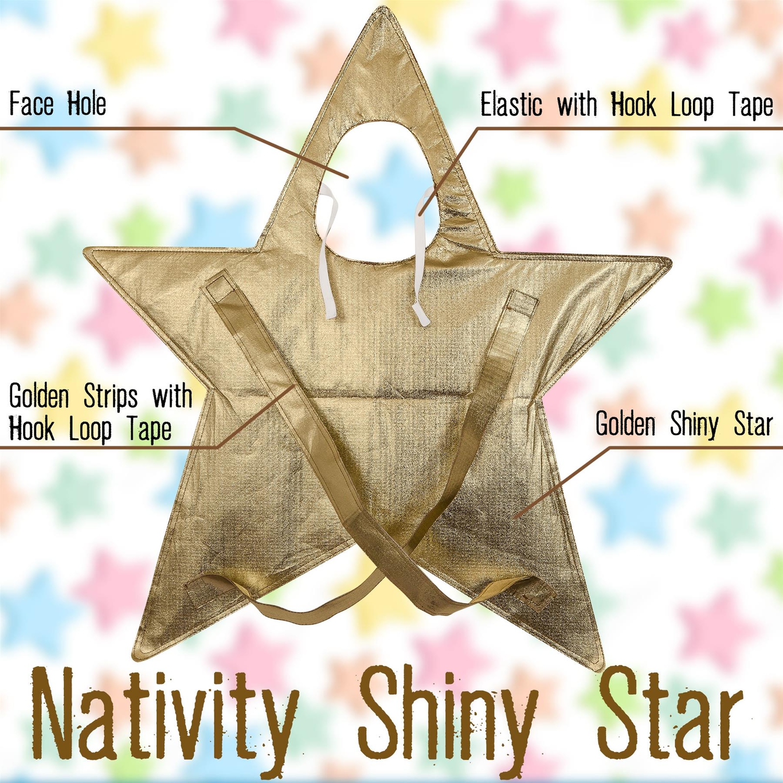 A2Z Kids Christmas Nativity Star Costume - Gold Star Fancy Dress For School Play, Ages 4-6 Years - View #6