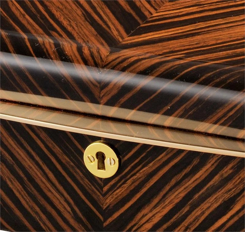 Коробка для часов Volta Ebony Wood 10 с золотыми акцентами (кремовый кожаный салон) - Изображение 3 из 4