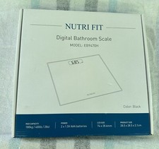 NUTRI FIT Digital Bathroom Scale up to 400lbs BLACK Ultra Slim Design NEW IN BOX