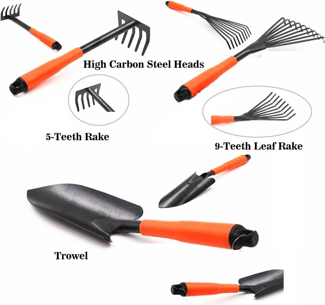 Garden Tool Set, Heavy Duty Gardening Hand Tools Kit ,Includes Trowel