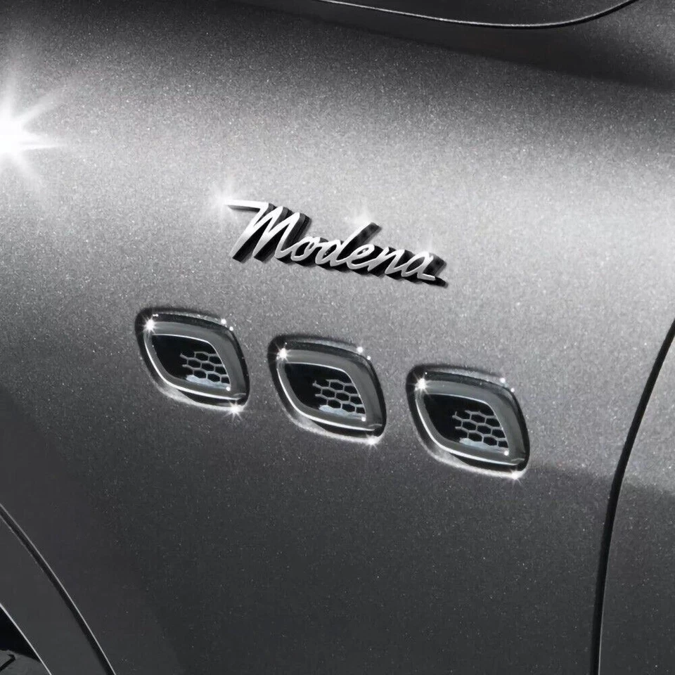 2x Para Maserati Modena Guardabarros Lateral Marcador Placa de Identificación Emblema Insignias Deportivas Cromo/ Foto 4 de 4