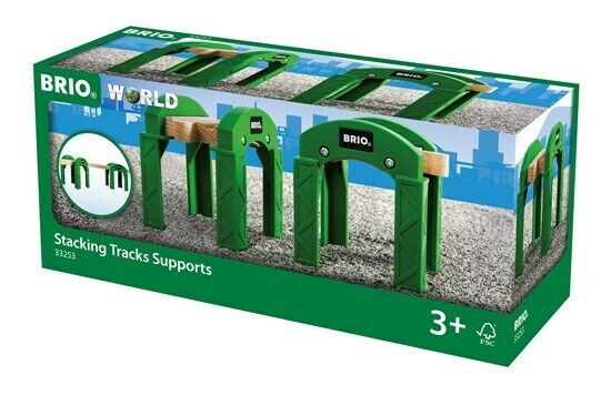 Brio 33253 Stacking Tracks Supports 3+ Green Risers Bridge Structure 2 Pieces