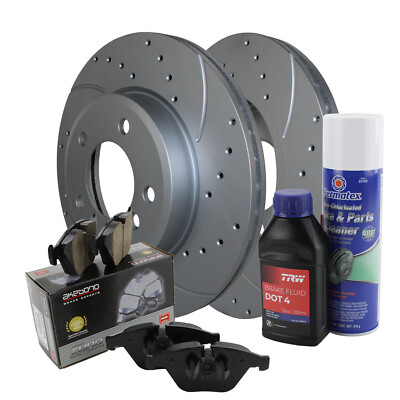 Front Brake Kit 300mm Drilled Rotors Akebono Ceramic Pad For BMW E36 E46 E85 E86