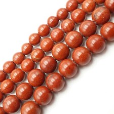 2.0mm Hole Red Poppy Jasper Smooth Round Beads 8mm 10mm 15.5" Strand