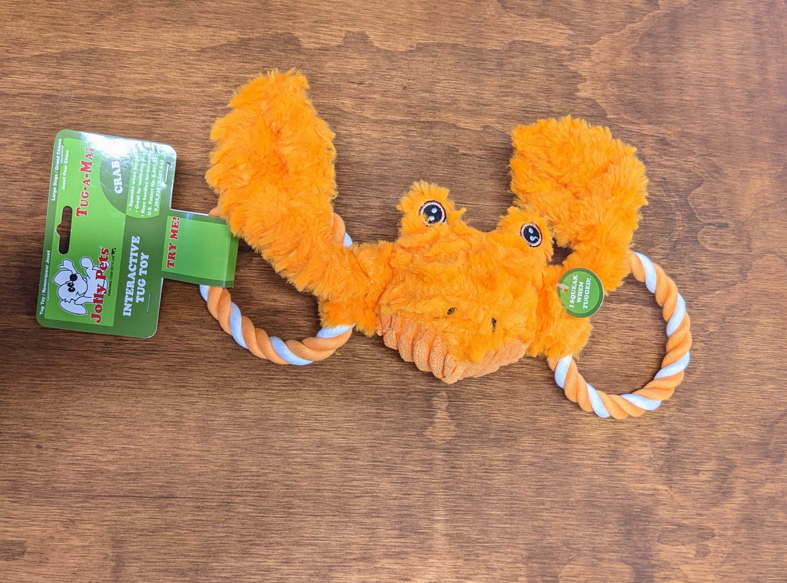 Jolly Pets TugAMals Crab Large Orange Squeaky Plush Toy for Dogs eBay