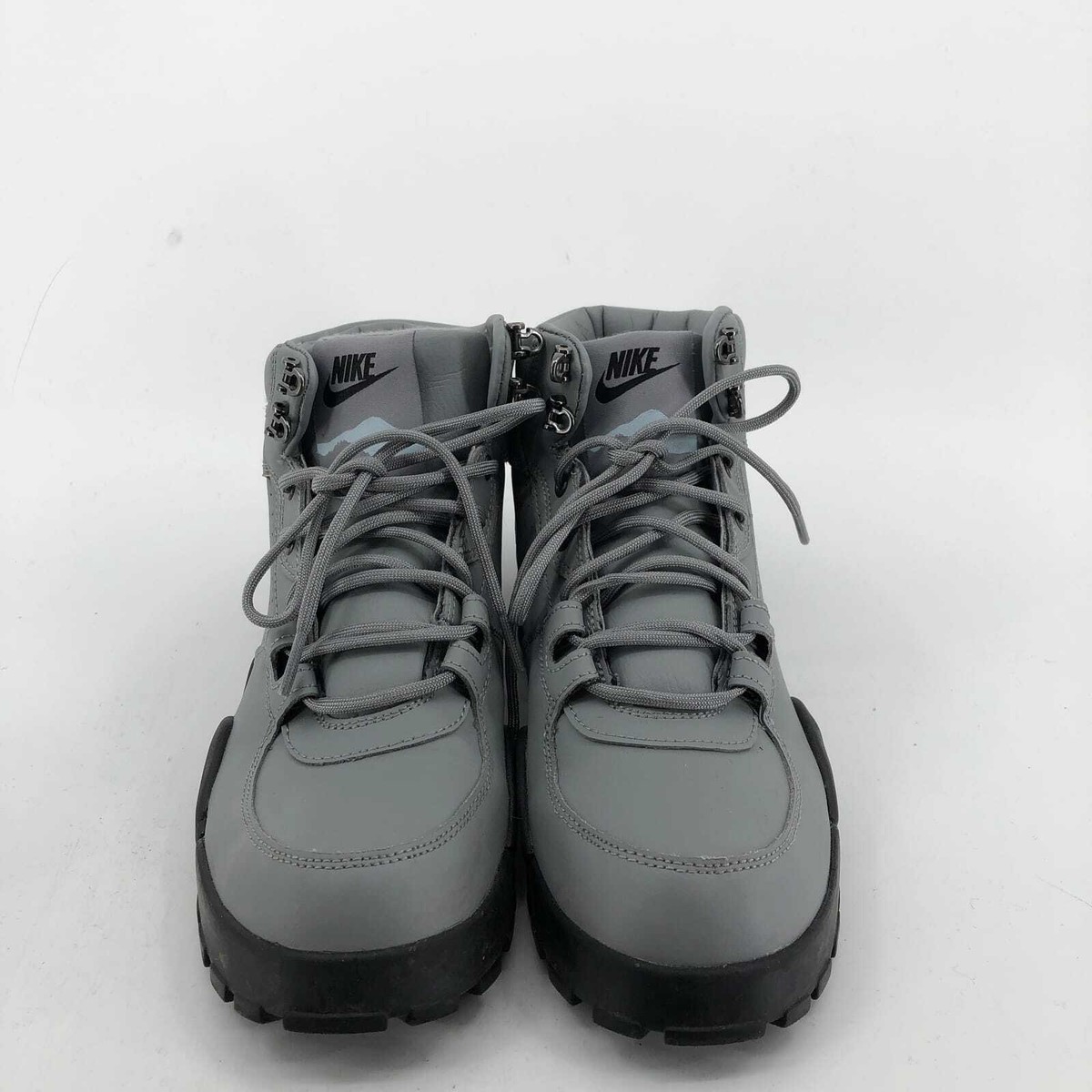 Nike Gray-Black Leather Boots | Lace-Up, Casual Outdoor Style | eBay