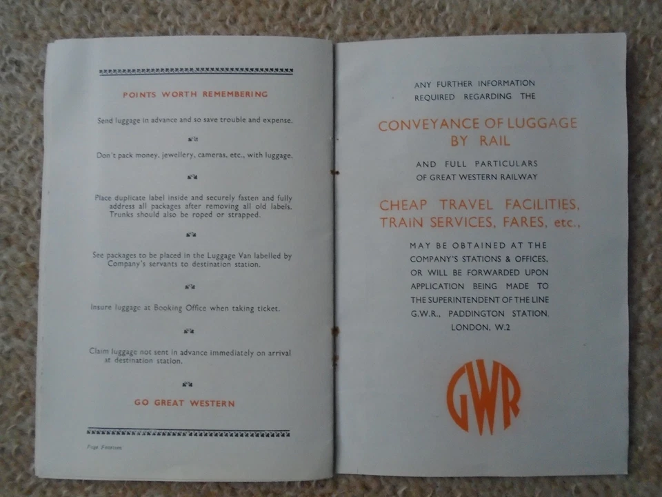 GWR publicity booklet All About Luggage 1934 - Image 4 of 4