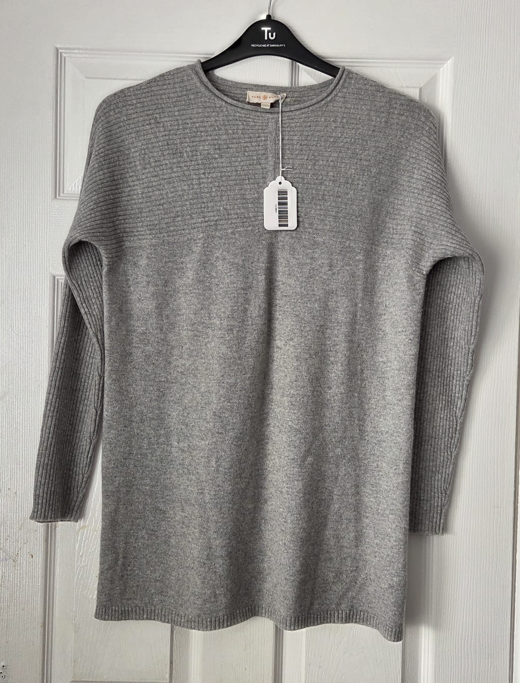 Tory Burch Designer Womens Grey 100% Cashmere Knitted Jumper Size M thumbnail 9