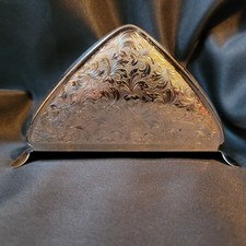 Versilberter Serviettenhalter mit Punze L, W, M & s - 13x7x3cm - 120 gr -Vintage