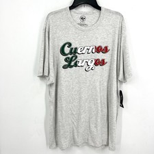 Image of 47 BRAND Mens Cuernos Lagros Texas Longhorn Tshirt XXL Grey Short Sleeve NWT