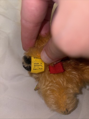 Vintage STEIFF Peky Plush 4" Long Pekingese Dog Made Of Mohair Original Tags - Picture 3 of 9