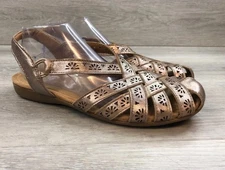 Earth Origins Etbriel Women's Rose Gold Leather 12 Strappy Comfort Sandals Shoes