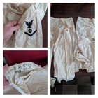 3 Vintage 40s WW2 White USN Sailor Wide Deck Military Pants Mens Shirt Never Cle