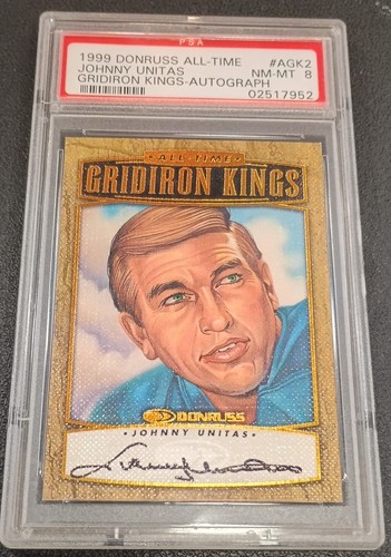 PSA 1999 DONRUSS ALL-TIME GRID IRON KINGS JOHNNY UNITAS ON CARD AUTO /1000