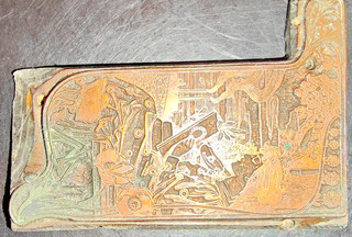 Ancienne plaque d imprimerie en cuivre