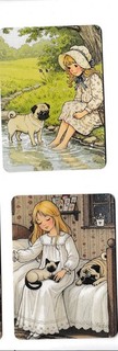 PLAYING SWAP CARD 2 GIRLS with PUG DOG