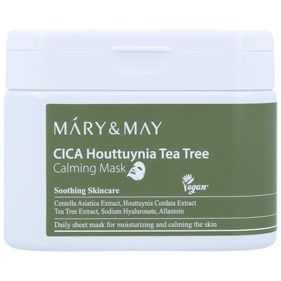 Mary&May CICA Houttuynia Tea Tree Calming Mask, 30 Stück - Beruhigende Gesichtsm
