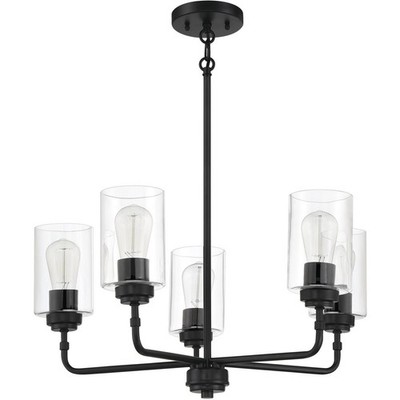 Craftmade 56025-FB Stowe 5 Light 23 inch Flat Black Chandelier Ceiling Light