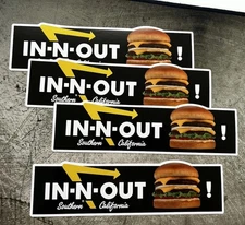 IN N OUT BURGER STICKERS 4 Burger Stickers Fast Food Decals Wendy’s McDonalds