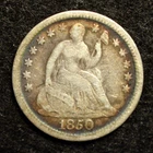 1850 Seated Liberty 5c Half Dime Fine