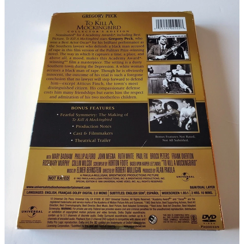 To Kill a Mockingbird (Widescreen) Bili DVD NR - One Owner - Image 2 of 4