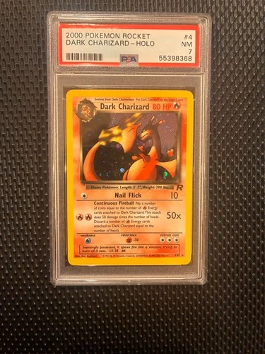Pokémon Dark Charizard TCG Holo Rare Card 4/82 PSA 7 Team Rocket WOTC Unlimited