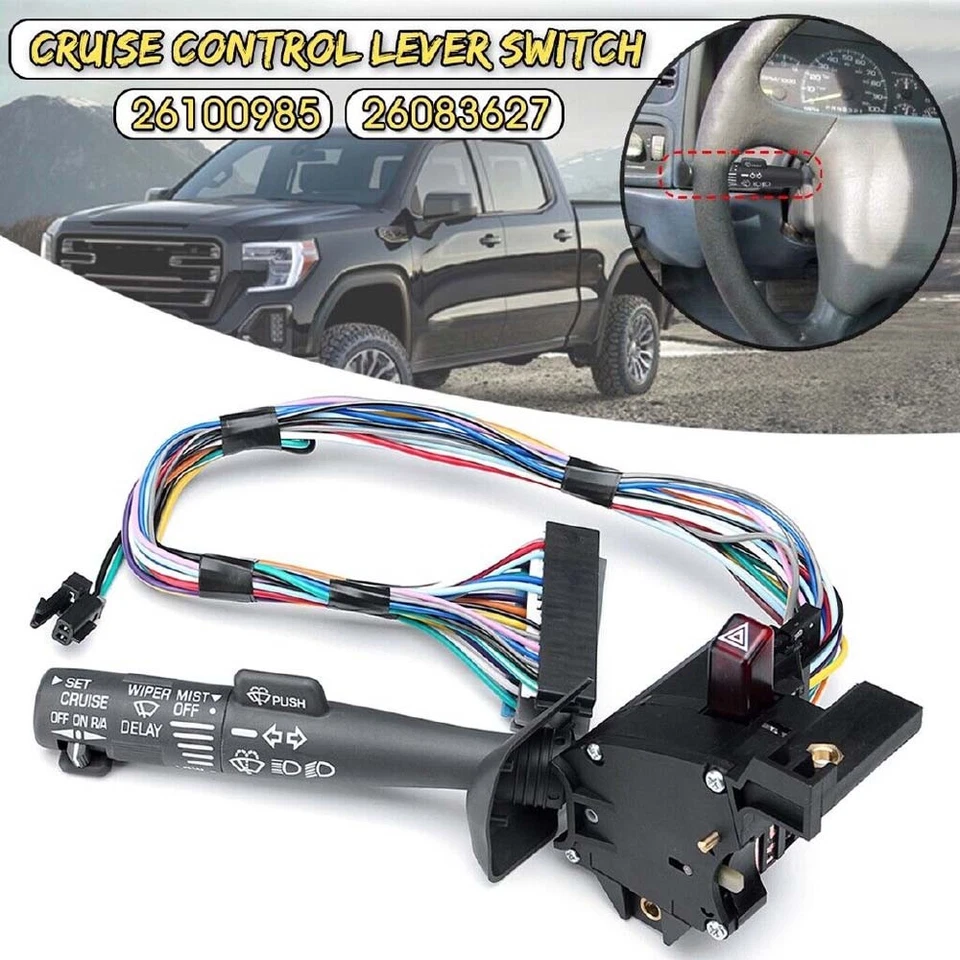 Interruptor de señal de giro limpiaparabrisas de crucero para 1995-1998 GMC SIERRA C1500 C2500 K2500 K3500 Foto 2 de 4