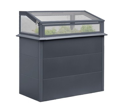 Westmann Primus Plus M Metall Hochbeet mit Frühbeetaufsatz Anthrazit 100x50x77