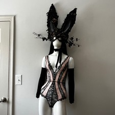 Agent Provocateur Saffi AW16 Archive Pink Lace Corset Teddy Bodysuit Size 2