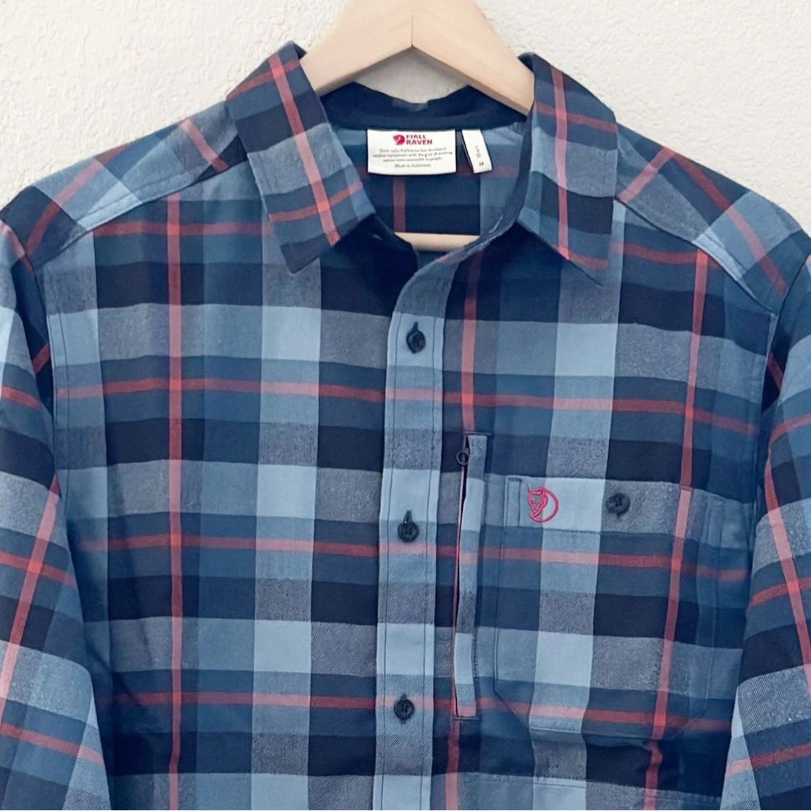 fjallraven plaid flannel roll tab trekking outdoor shirt
